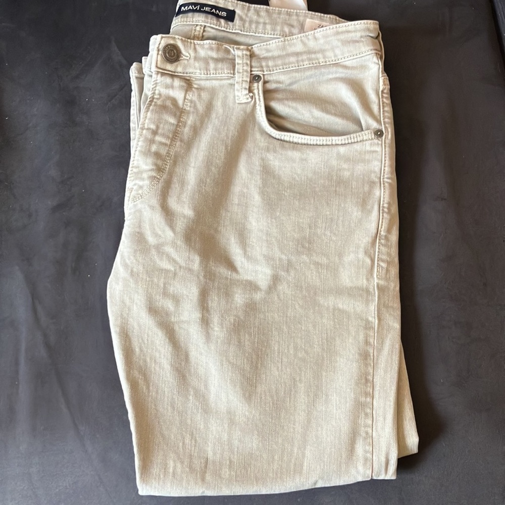 Mavi Jeans Zach Straight Leg Jeans 35x28 Like New Stone/Light Khaki